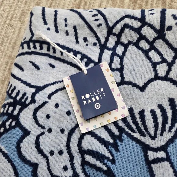 Roller Rabbit x Target Set - Blue Canvas Tote Bag & Floral Vines Beach Towel - Picture 3 of 15